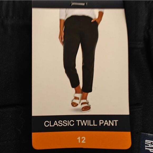 NWT GAP Classic Twill Black Ankle Cropped Pants Size 12 - Picture 11 of 11